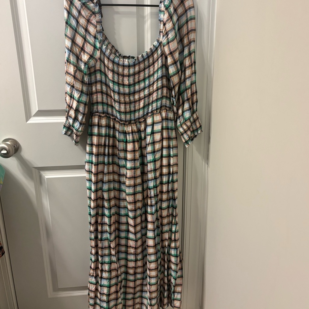 Cerie Plaid Smocked Dress - Picture 2 of 6